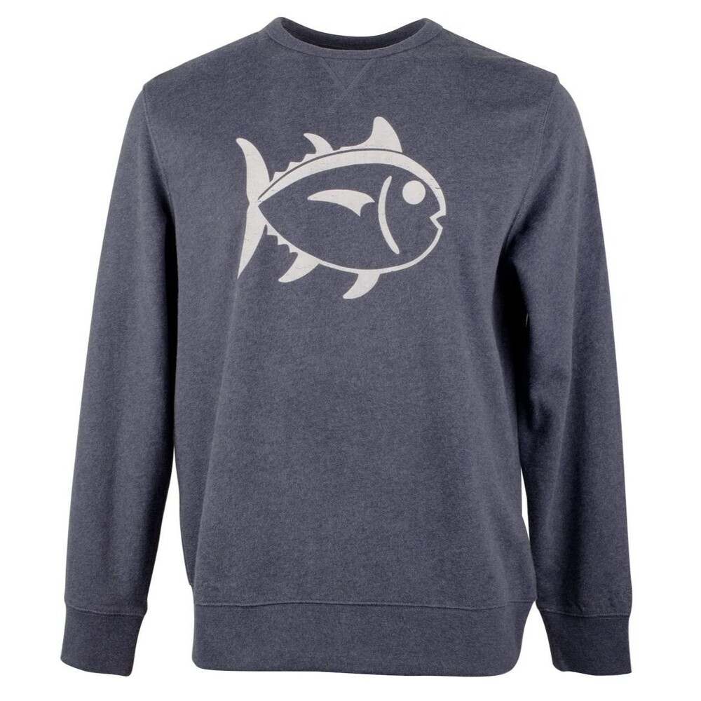 Southern Tide Heathered Upper Deck Pullover Sweater: Navy XL